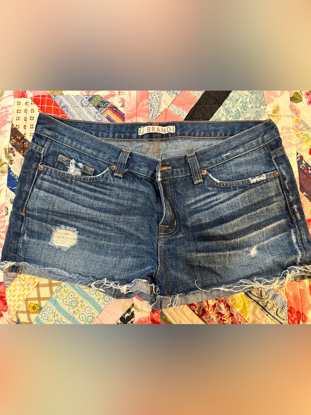 J Brand Distressed Women's Denim Shorts - Dark Blue size 31
